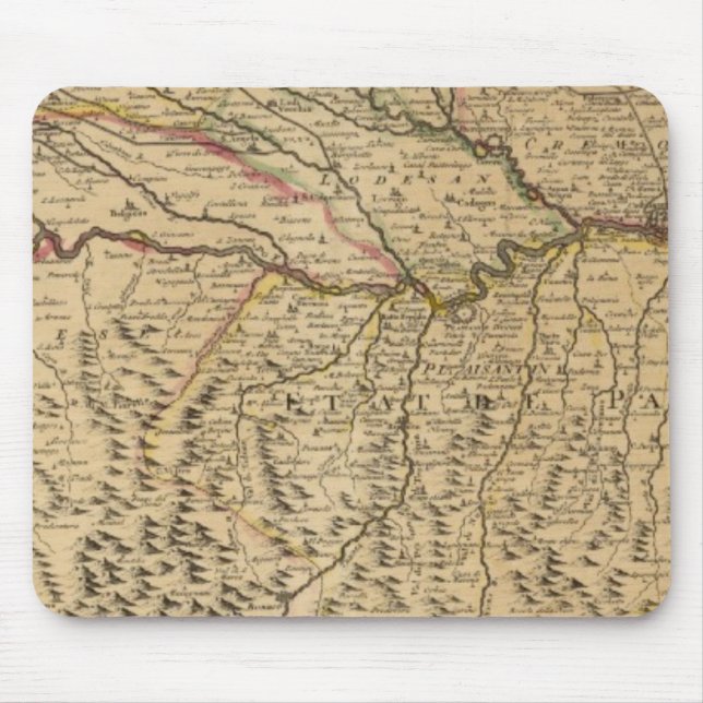 Composite map of Po River Valley Mouse Mat (Front)
