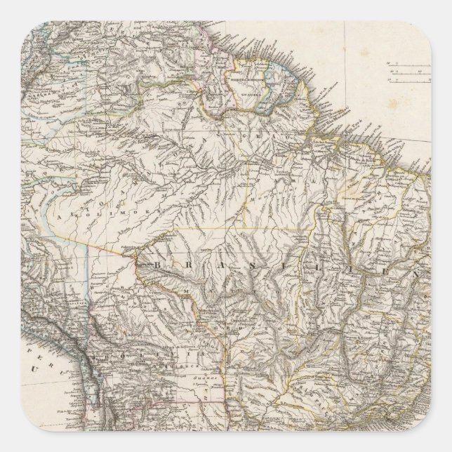 Composite Map of South America Square Sticker (Front)