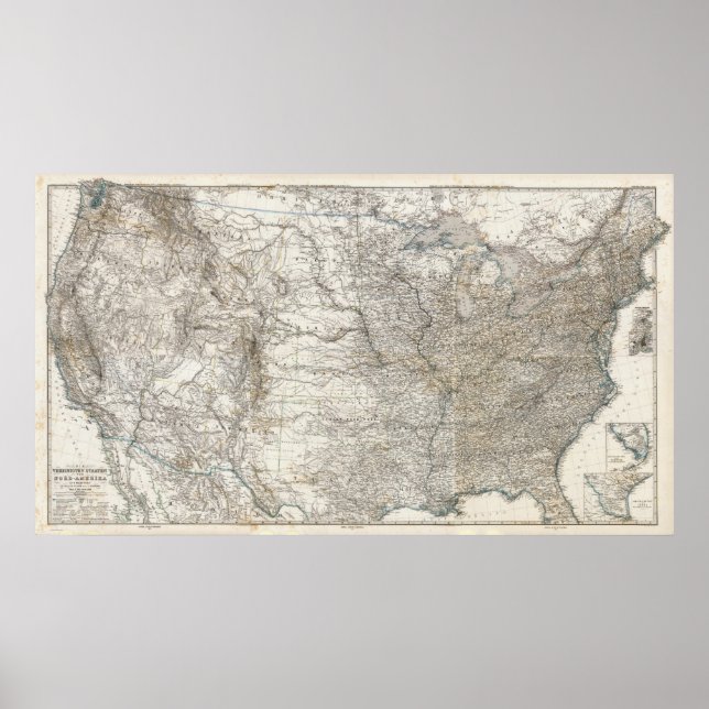Composite Map of United States of America Poster (Front)