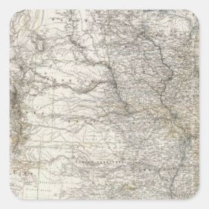 Composite Map of United States of America Square Sticker