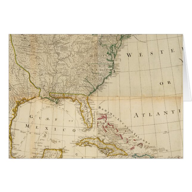 Composite North America hand coloured map (Front Horizontal)