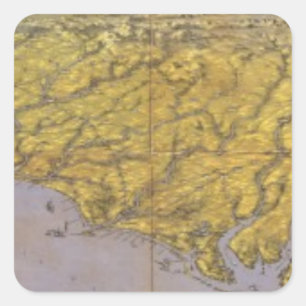 Composite Panorama of the Seat of War Square Sticker