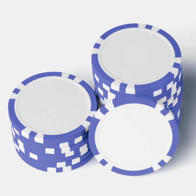 Composite Poker Chips, Blue Striped Edge Poker Chips (Stack)