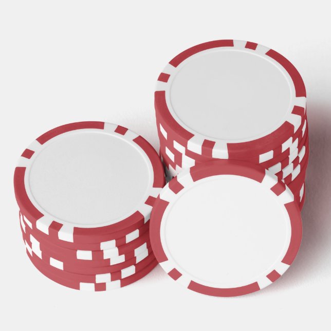 Composite Poker Chips, Red Striped Edge Chips (Stack)