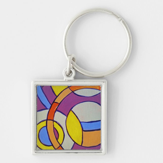 Composition #14 by Michael Moffa Key Ring (Front)