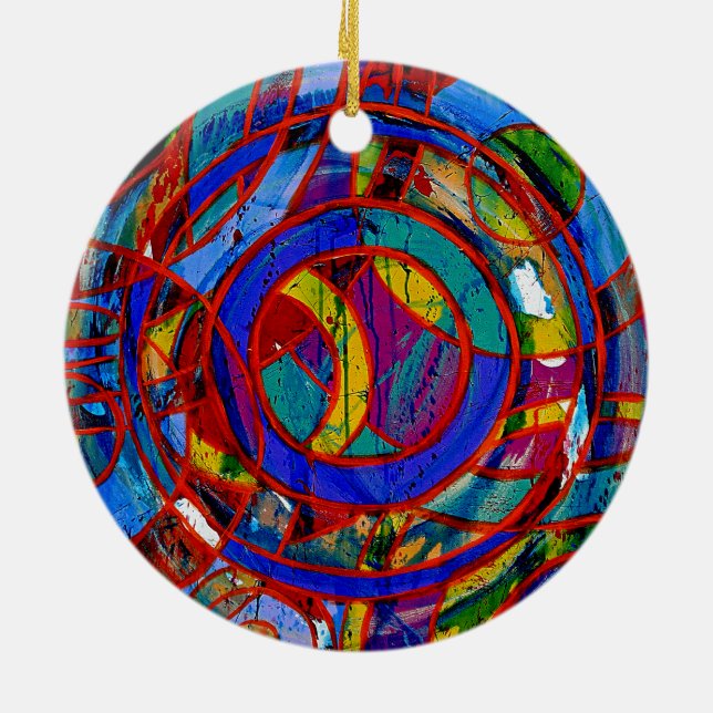 Composition #17 by Michael Moffa Ceramic Tree Decoration (Back)