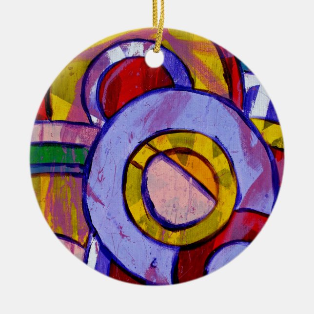 Composition #19 by Michael Moffa Ceramic Tree Decoration (Front)