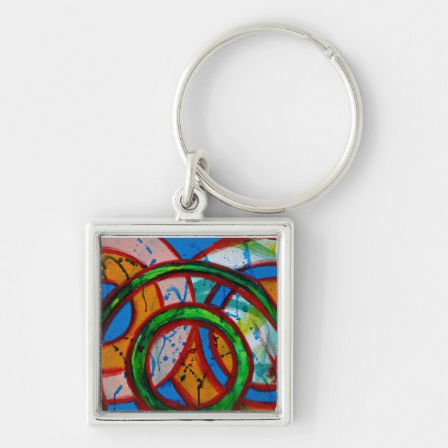Composition #20A by Michael Moffa Key Ring (Front)