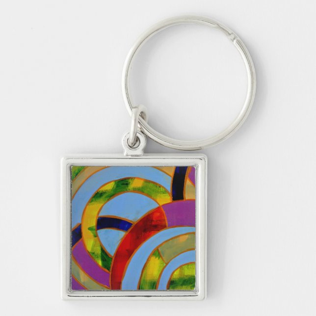 Composition #21A by Michael Moffa Key Ring (Front)