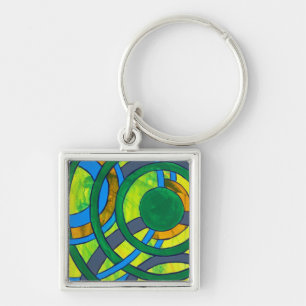 Composition #28 by Michael Moffa Key Ring