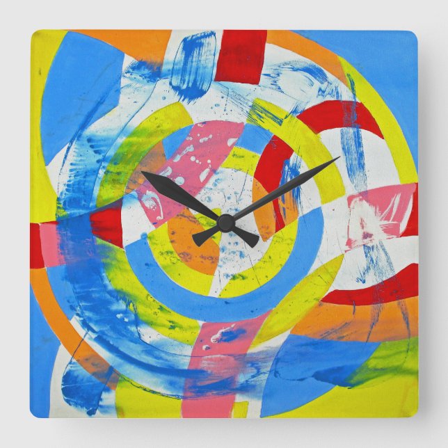 Composition #2 by Michael Moffa Square Wall Clock (Front)