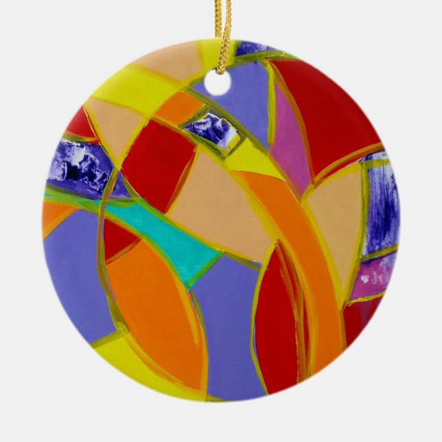 Composition #5 by Michael Moffa Ceramic Tree Decoration (Front)