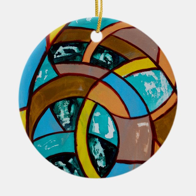 Composition #8 by Michael Moffa Ceramic Tree Decoration (Front)