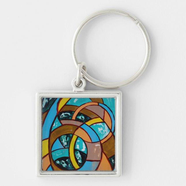 Composition #8 by Michael Moffa Key Ring (Front)