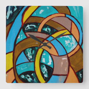 Composition #8 by Michael Moffa Square Wall Clock