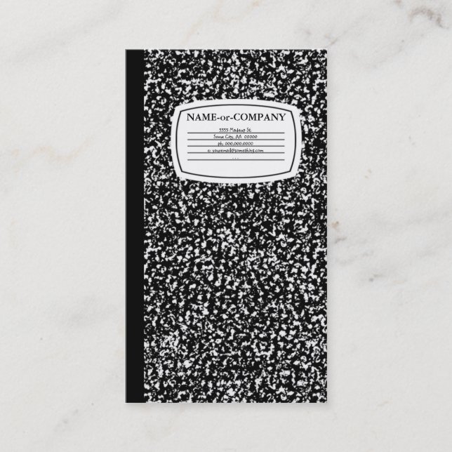 composition book business card (Front)