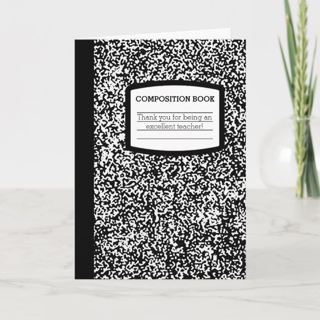 Composition Book School Teacher Appreciation Thank You Card (Front)