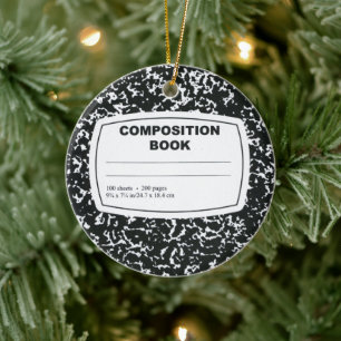 Composition Book Student Teacher Ceramic Tree Decoration