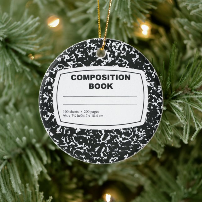 Composition Book Student Teacher Ceramic Tree Decoration (Tree)