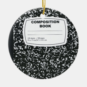 Composition Book Student Teacher Ceramic Tree Decoration