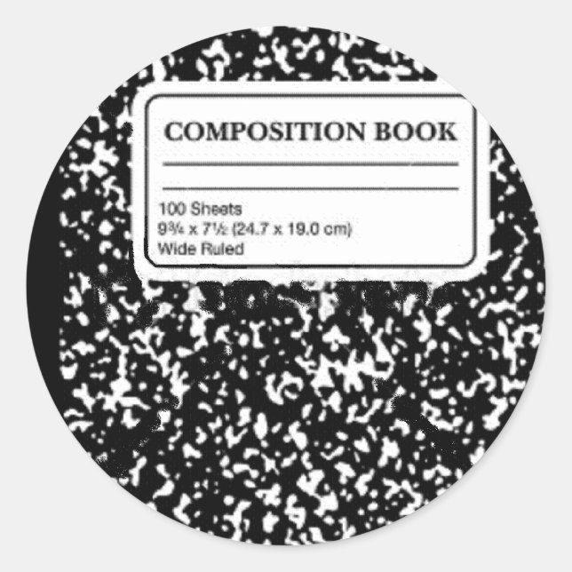 Composition Book/Student-Teacher Classic Round Sticker (Front)