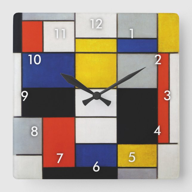 Composition, Mondrian Square Wall Clock (Front)