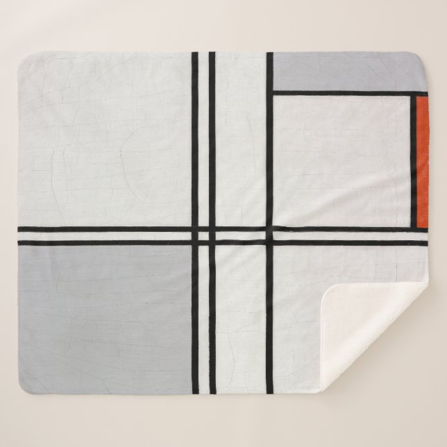 Composition (No. 1) Grey-Red | Piet Mondrian | Sherpa Blanket (Front (Horizontal))