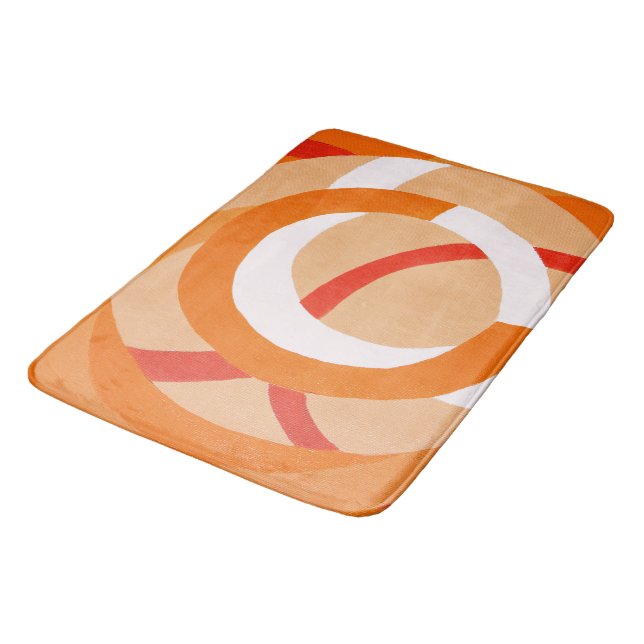 Composition No. 43 - Orange Monochrome Bath Mat (Angled)