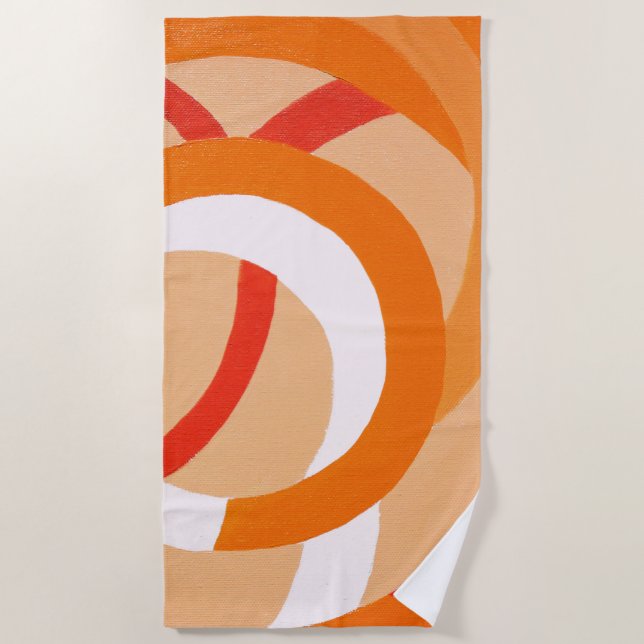 Composition No. 43 - Orange Monochrome Beach Towel (Front)