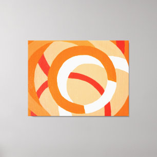 Composition No. 43 Orange Monochrome Canvas Print