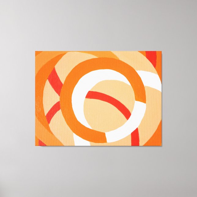 Composition No. 43 Orange Monochrome Canvas Print (Front)