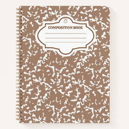 Composition notebook brown beige bunny