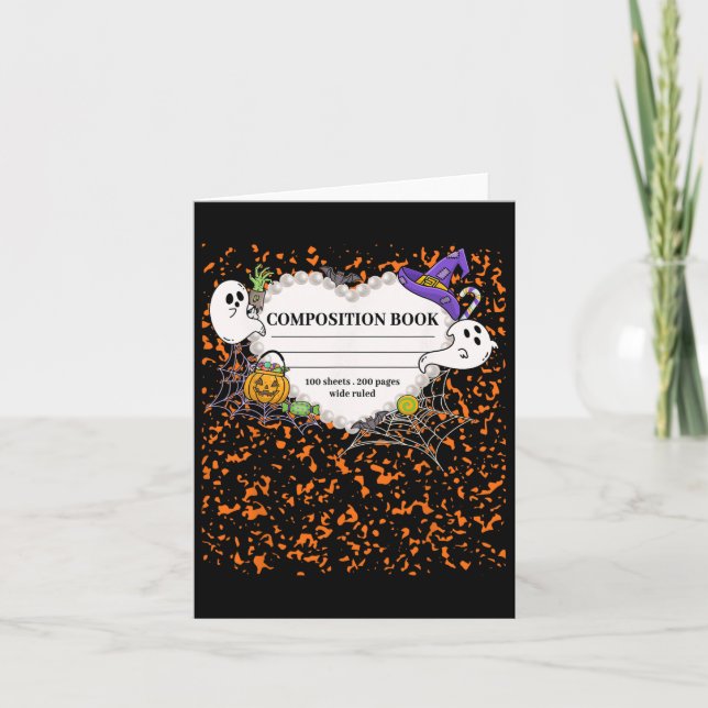 Composition Notebook Costume Matching Group Hallow Card (Front)