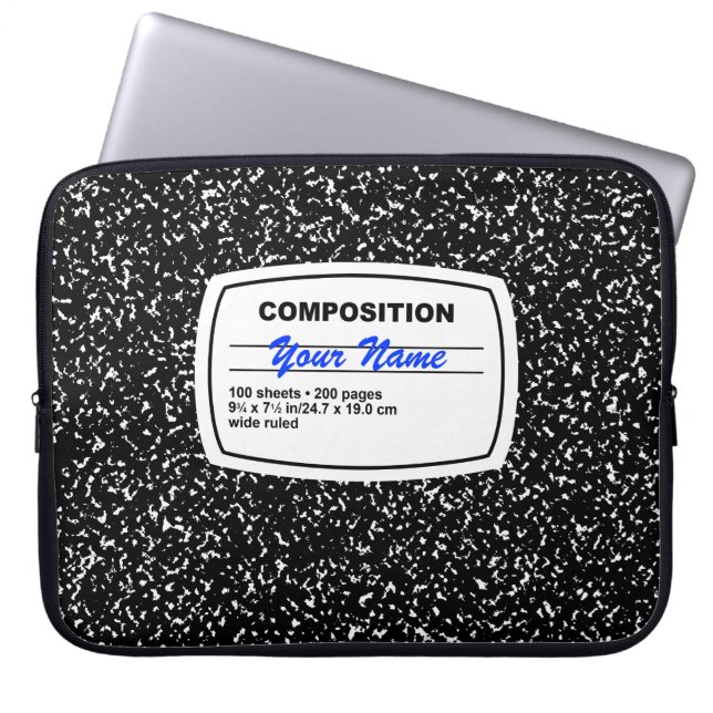 Composition Notebook Customisable Laptop Sleeve (Front)