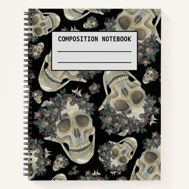 Composition Notebook: gothic skull composition Notebook (Front)