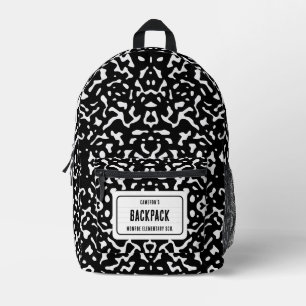 Composition Notebook School Black Printed Backpack