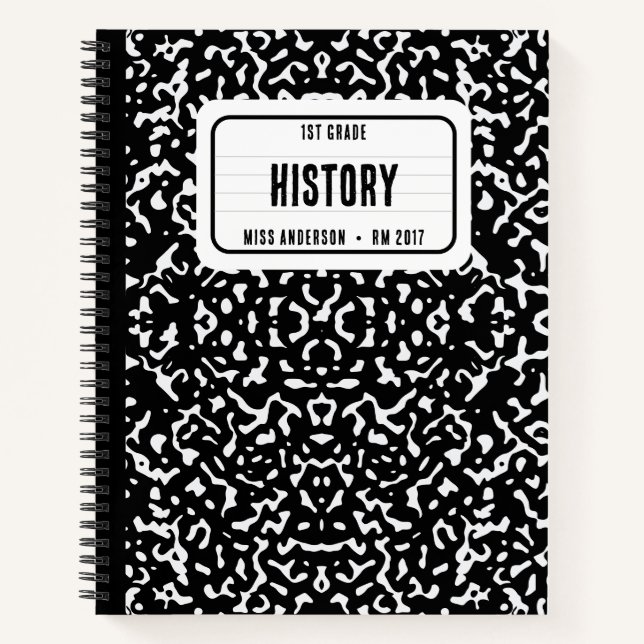 Composition Notebook Student School Teacher Black (Front)