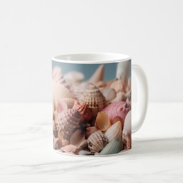Composition of shells of unique shapes coffee mug (Front Right)