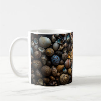 Composition of shells of unique shapes coffee mug