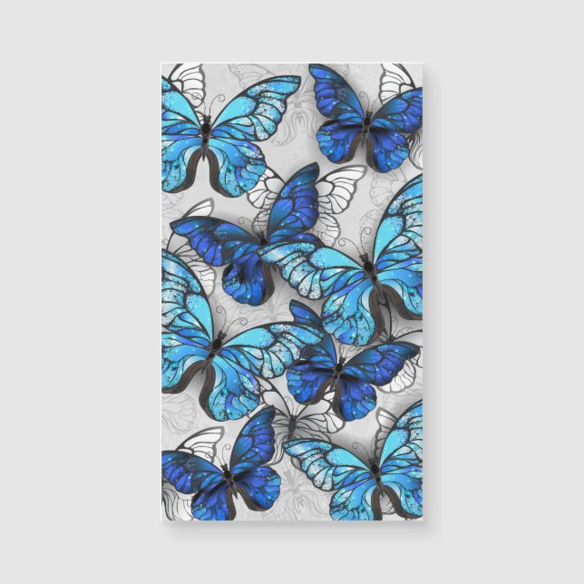 Composition of White and Blue Butterflies (Front)