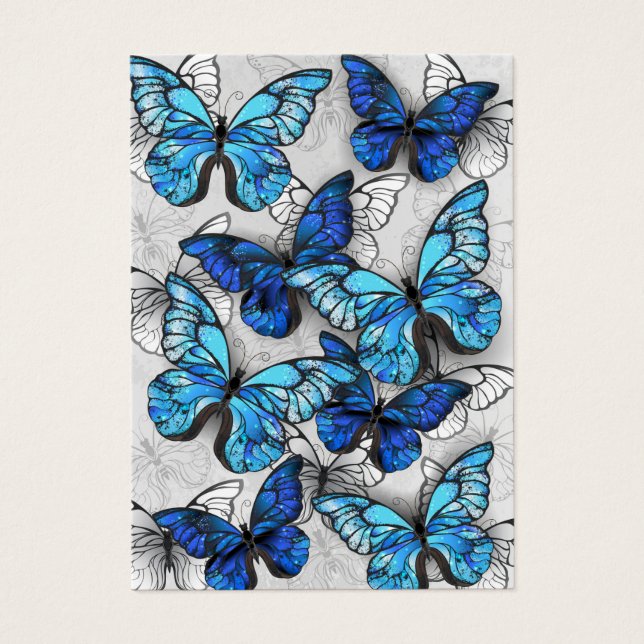Composition of White and Blue Butterflies (Front)