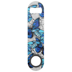 Composition of White and Blue Butterflies