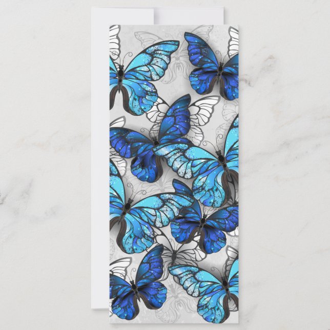 Composition of White and Blue Butterflies (Front)