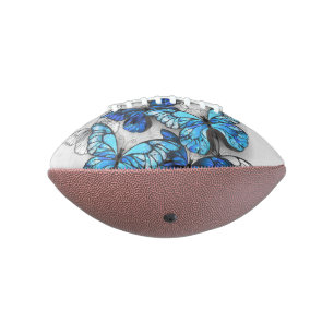 Composition of White and Blue Butterflies American Football