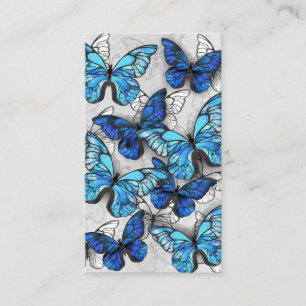Composition of White and Blue Butterflies Business Card