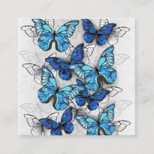 Composition of White and Blue Butterflies Calling Card