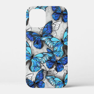 Composition of White and Blue Butterflies iPhone 12 Mini Case