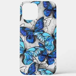 Composition of White and Blue Butterflies iPhone 12 Pro Max Case