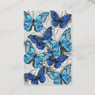 Composition of White and Blue Butterflies Discount Card