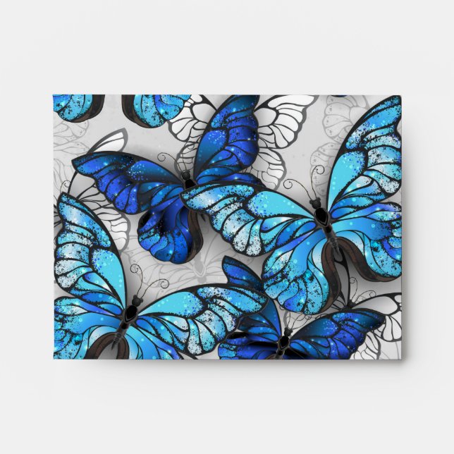 Composition of White and Blue Butterflies Envelope (Front)